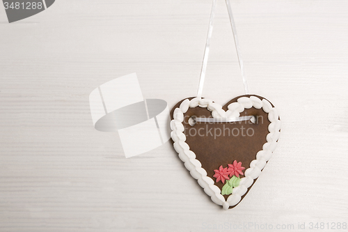 Image of Bavarian gingerbread heart for Oktoberfest background