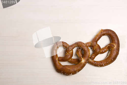 Image of Bavarian pretzel on a white background