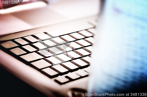 Image of Modern and stylish laptop. 