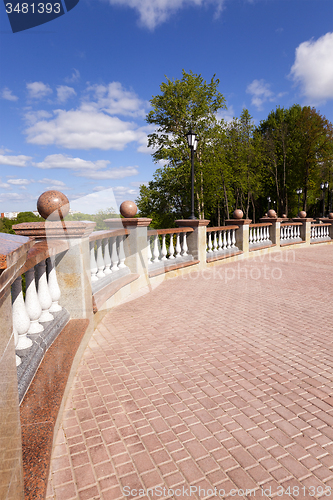 Image of handrail on the embankment 