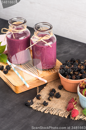 Image of Fresh red fruits smoothie