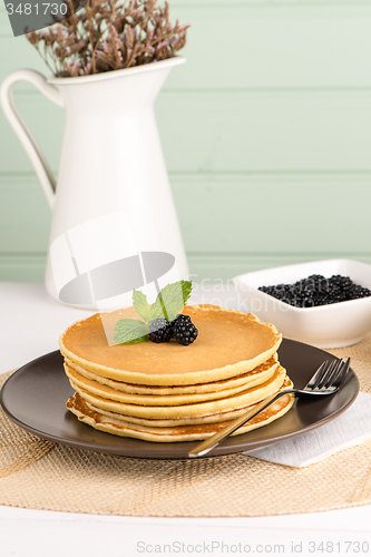 Image of Pancakes with fresh blackberries