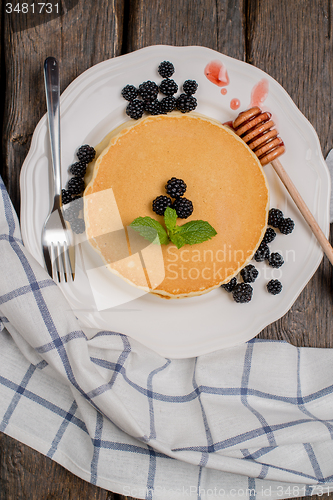 Image of Pancakes with fresh blackberries