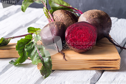 Image of Beetroots rustic wooden table 