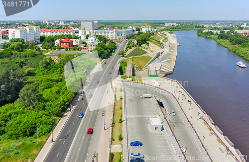 Image of View on historical center of Tyumen. Russia