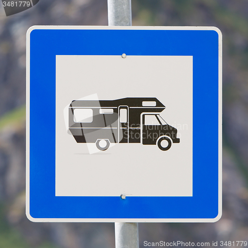 Image of Camper sign in Europe