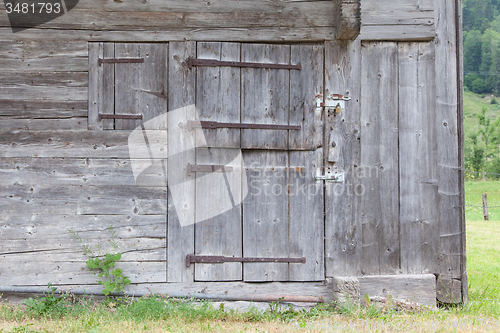 Image of Old door in a wooden shed