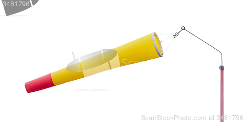 Image of Yellow windsock indicating strong wind 