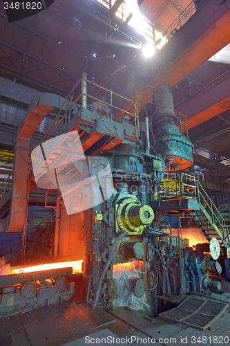 Image of hot steel on conveyor