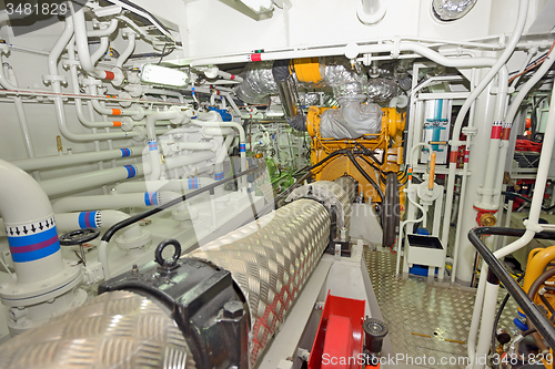 Image of Engine room on a cargo boat 