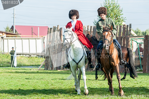 Image of Show of Cossacks on horses. Tyumen. Russia