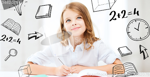 Image of student girl studying at school