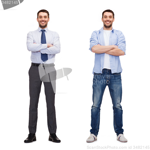Image of same man in different style clothes