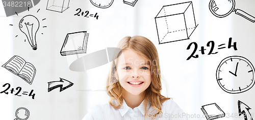 Image of student girl studying at school