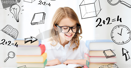 Image of student girl studying at school