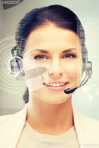 Image of futuristic female helpline operator