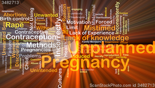 Image of Unplanned pregnancy background concept glowing