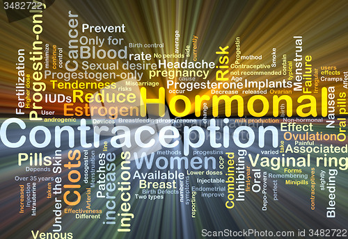 Image of Hormonal contraception background concept glowing