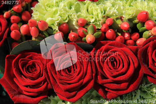 Image of Red rose wedding arrangement