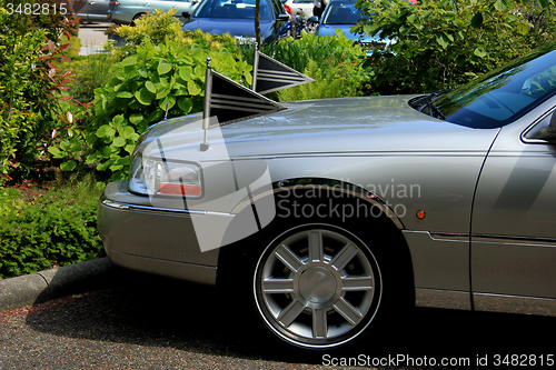 Image of Silver grey hearse detail