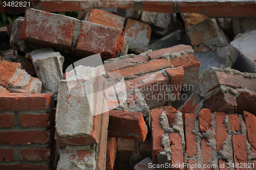 Image of Bricks in a dumpster