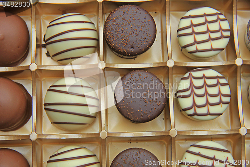 Image of Chocolate candies in a box