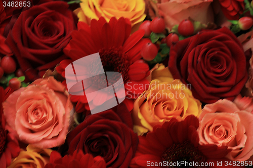 Image of Mixed rose wedding flowers