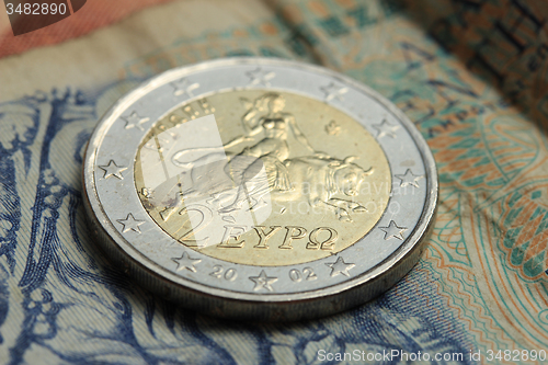 Image of Greek euro coin
