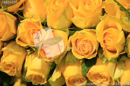 Image of Yellow rose wedding arrangement