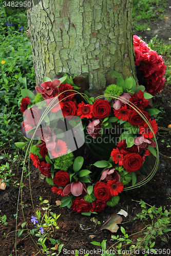 Image of Heart shaped sympathy flowers