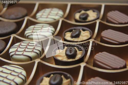 Image of Chocolate candies in a box