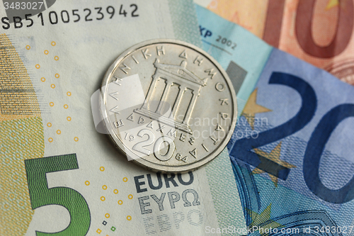 Image of Greek and euro money