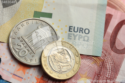 Image of Greek and euro money