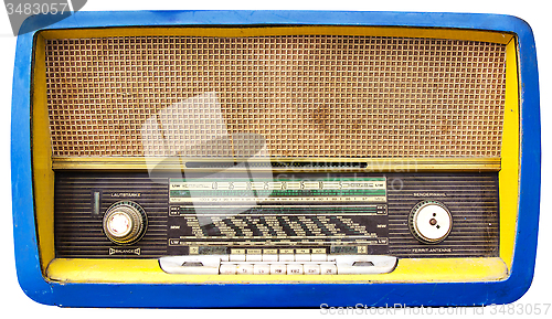 Image of Blue Wooden Tuner Radio