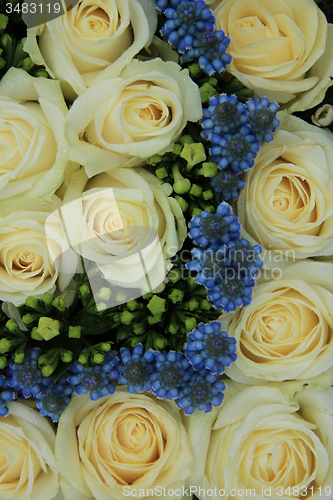 Image of blue and white wedding flowers