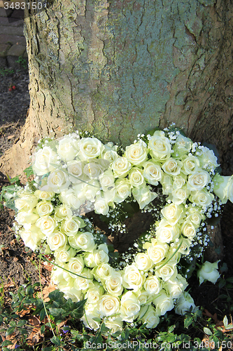 Image of Heart shaped sympathy flowers