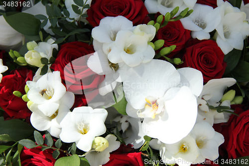 Image of Red and white bridal arrangement