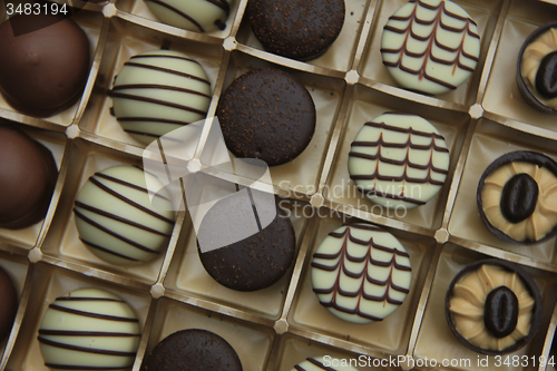 Image of Chocolate candies in a box