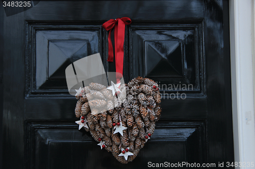 Image of Christmas decoration on front door