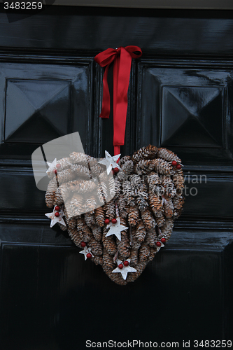 Image of Christmas decoration on front door
