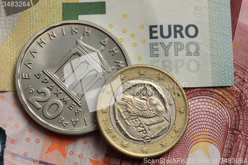 Image of Greek and euro money