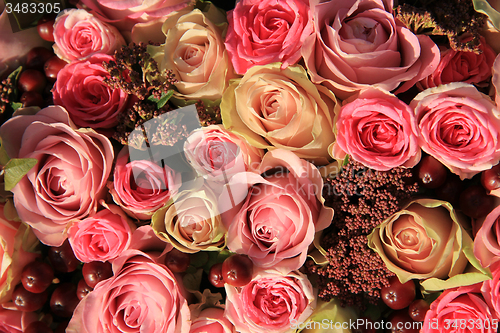 Image of Pastel roses wedding arrangement