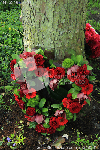 Image of Heart shaped sympathy flowers