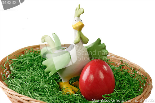 Image of Red easter egg with cock
