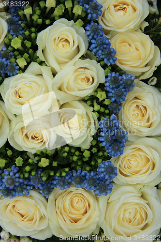 Image of blue and white wedding flowers