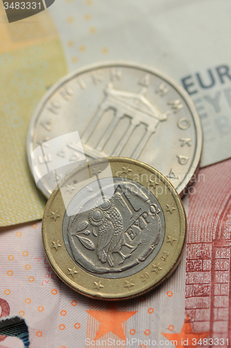 Image of Greek and euro money