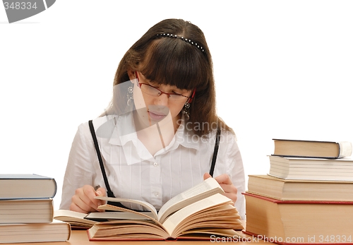 Image of Girl Reading Books