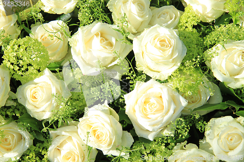 Image of Wedding flowers: roses and green