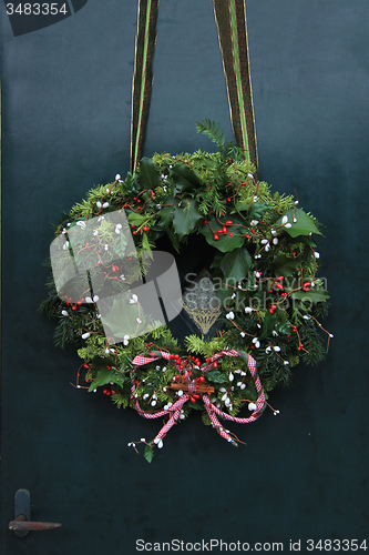 Image of Christmas decoration on front door