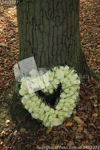 Image of Heart shaped sympathy flowers